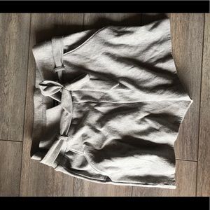 Express fabric shorts with tie. High waisted